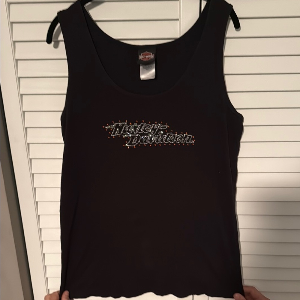 Harley-Davidson Fitted Black Sleeveless Tank Top